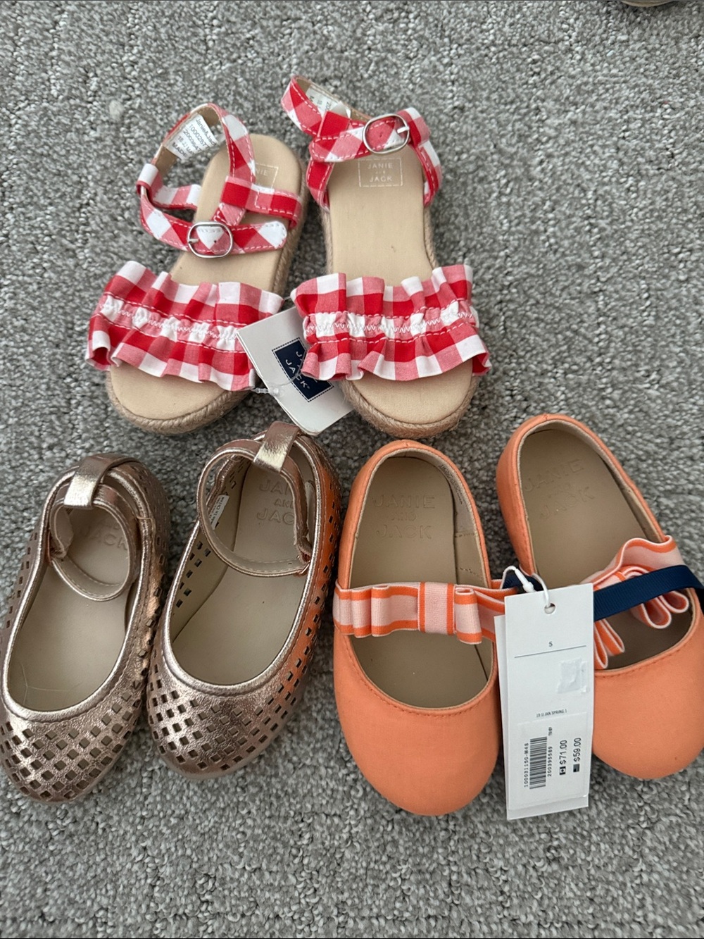 Nwt 3 pair Janie and Jack Sandals
